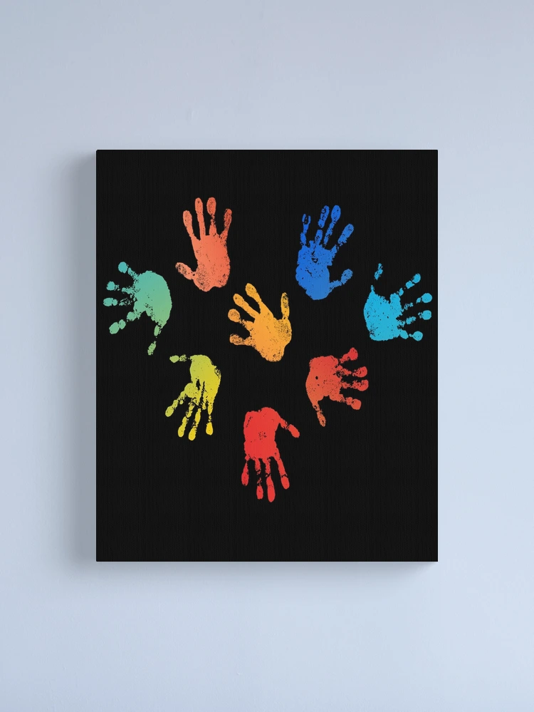 Finger Paint Kids Handprint Canvas Print by mooon85