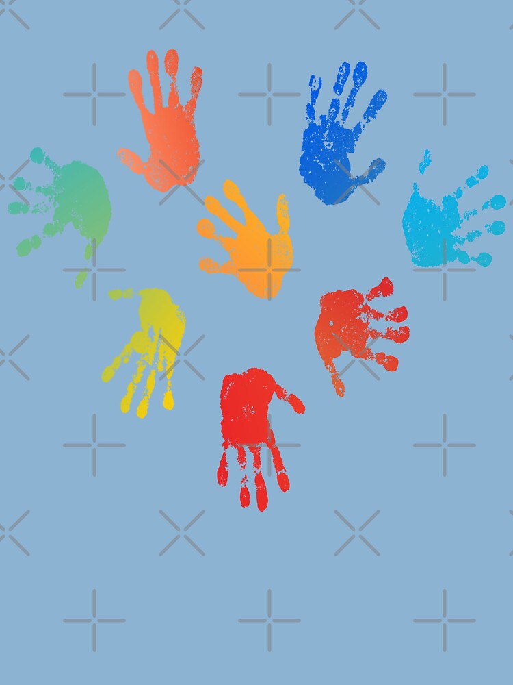 Finger Paint Kids Handprint Art Print by mooon85