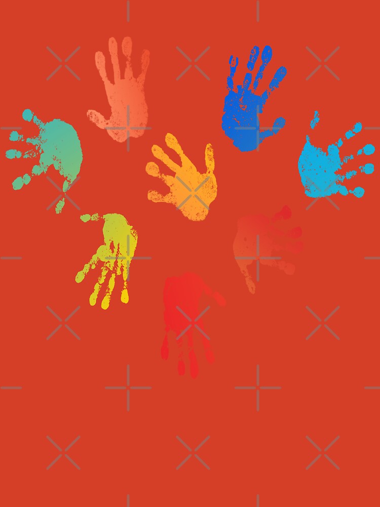 Finger Paint Kids Handprint Art Board Print by mooon85