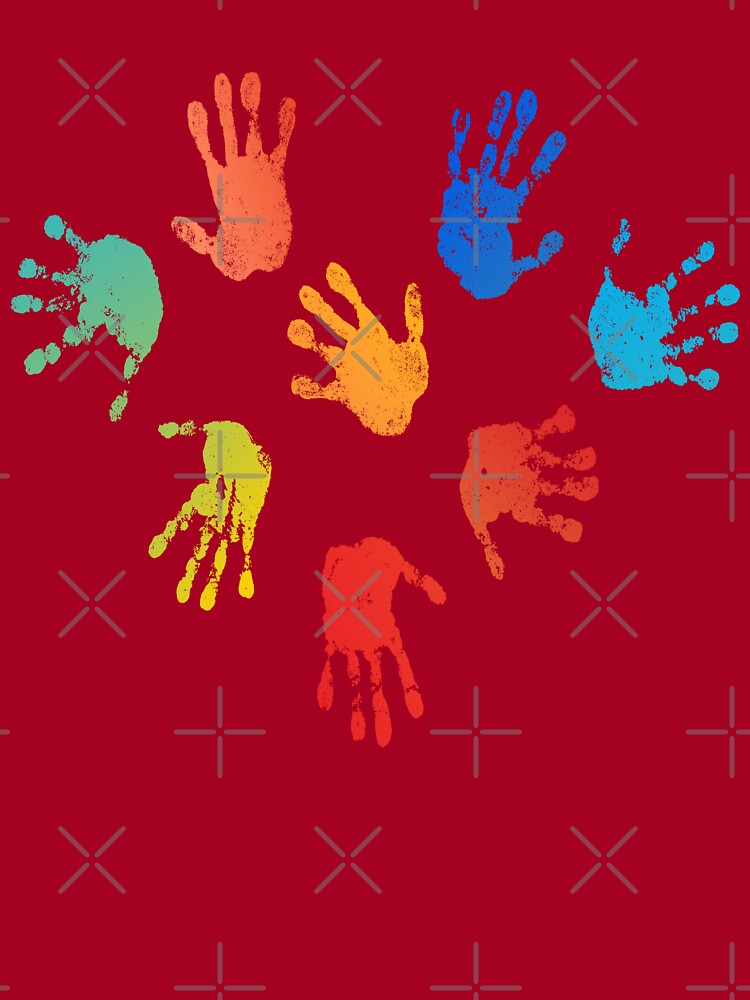 Finger Paint Kids Handprint Poster by mooon85