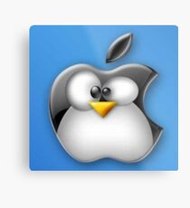 Linux Apple Metal Print