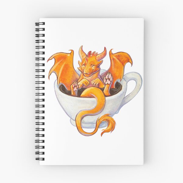 Item preview, Cute and happy orange dragon in a coffee cup designed and sold by LunarFerns.