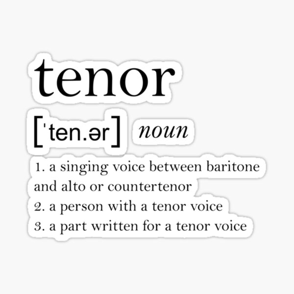 "Tenor Dictionary Definition" Sticker by DuocLienRVV Redbubble