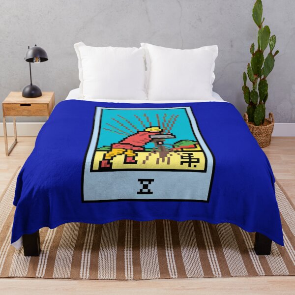 Item preview, Wait, is this pixel art tarot? Blue - Minor Arcana 'Ten of Wands' (Design for T-shirt, stickers and other accessories) designed and sold by Pixel Waite.