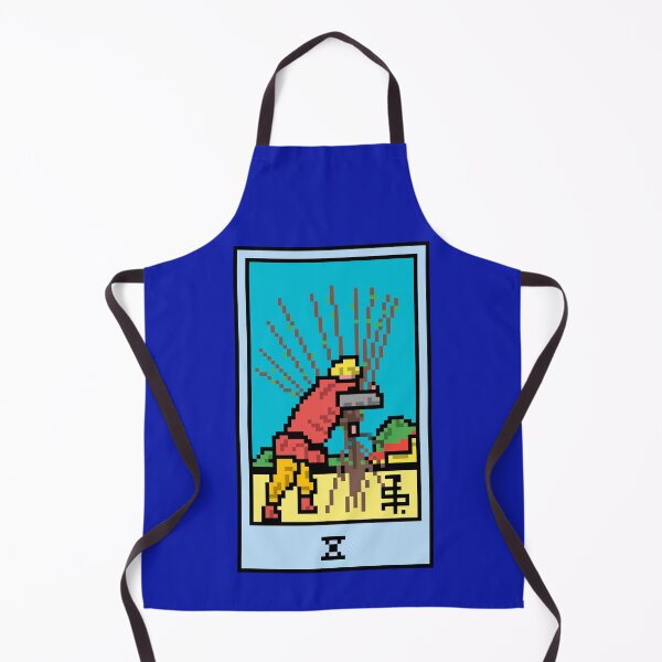 Item preview, Wait, is this pixel art tarot? Blue - Minor Arcana 'Ten of Wands' (Design for T-shirt, stickers and other accessories) designed and sold by Pixel Waite.