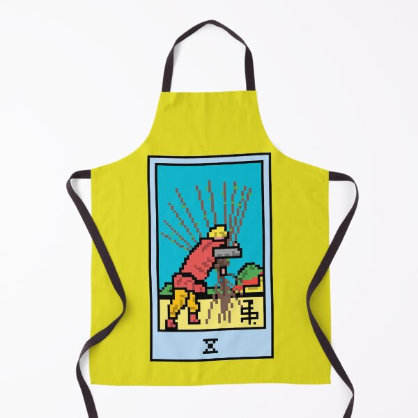 Item preview, Wait, is this pixel art tarot? Yellow - Minor Arcana 'Ten of Wands' (Design for T-shirt, stickers and other accessories) designed and sold by Pixel Waite.