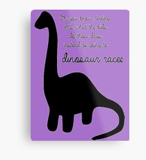 Dinosaur Races Metal Print