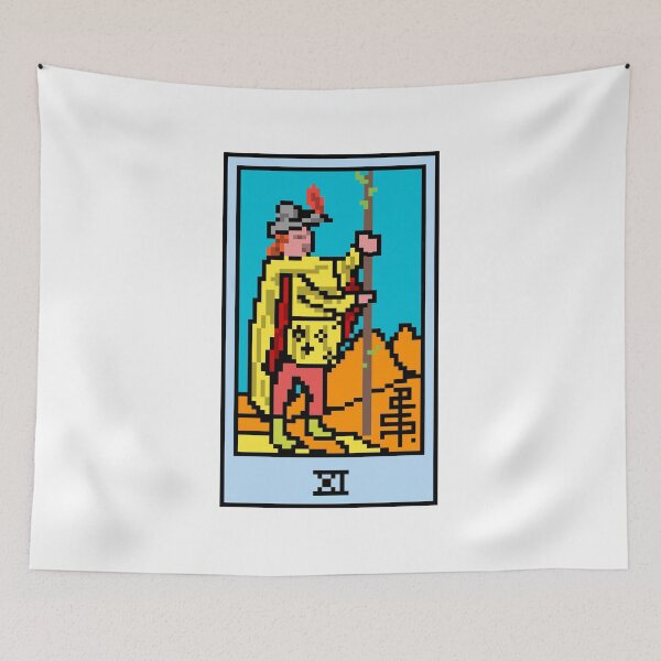 Item preview, Wait, is this pixel art tarot? White - Minor Arcana 'Page of Wands' (Design for T-shirt, stickers and other accessories) designed and sold by Pixel Waite.