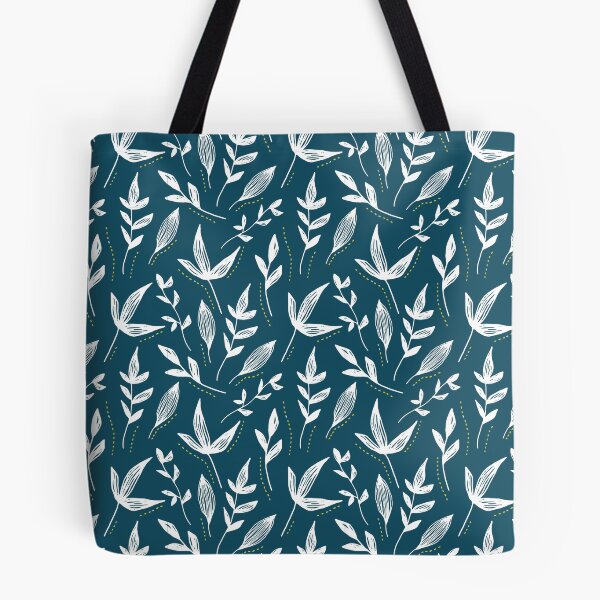 Item preview, Blue and white leaves pattern designed and sold by autumnchu.