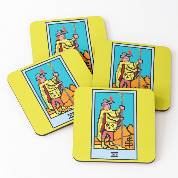 Item preview, Wait, is this pixel art tarot? Yellow - Minor Arcana 'Page of Wands' (Design for T-shirt, stickers and other accessories) designed and sold by Pixel Waite.