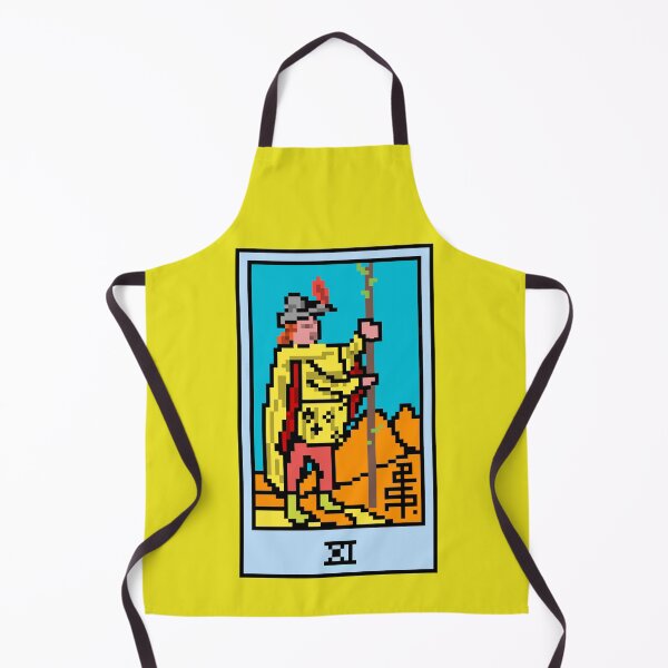 Item preview, Wait, is this pixel art tarot? Yellow - Minor Arcana 'Page of Wands' (Design for T-shirt, stickers and other accessories) designed and sold by Pixel Waite.