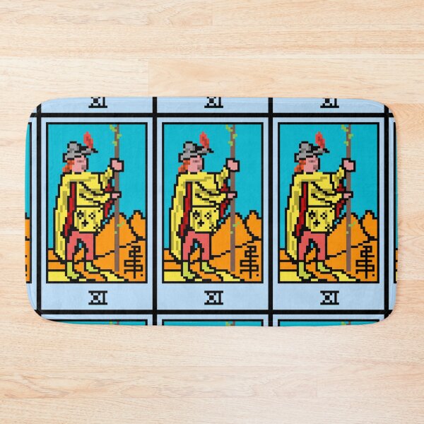 Item preview, Wait, is this pixel art tarot? Yellow - Minor Arcana 'Page of Wands' (Design for T-shirt, stickers and other accessories) designed and sold by Pixel Waite.