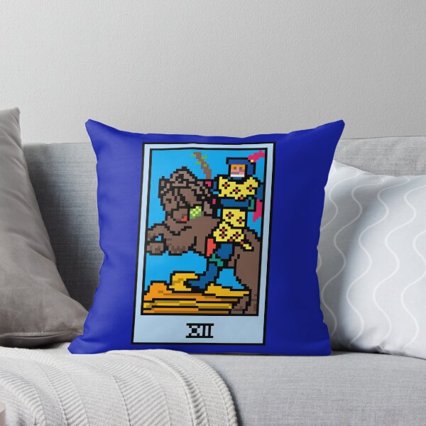 Item preview, Wait, is this pixel art tarot? Blue - Minor Arcana 'Knight of Wands' (Design for T-shirt, stickers and other accessories) designed and sold by Pixel Waite.