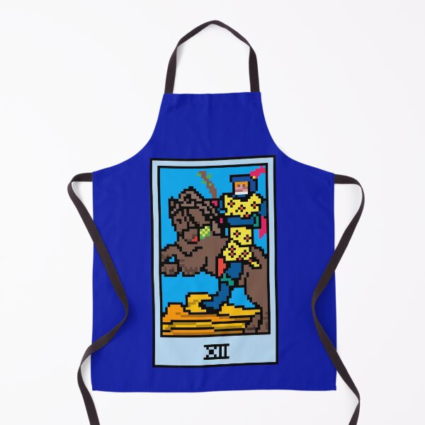 Item preview, Wait, is this pixel art tarot? Blue - Minor Arcana 'Knight of Wands' (Design for T-shirt, stickers and other accessories) designed and sold by Pixel Waite.