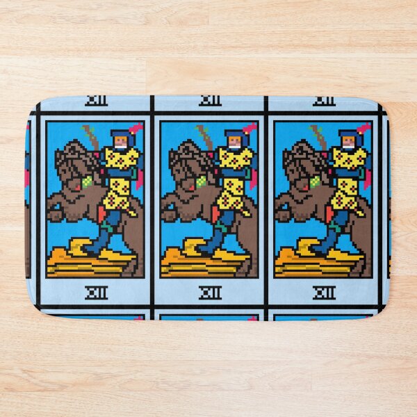 Item preview, Wait, is this pixel art tarot? Blue - Minor Arcana 'Knight of Wands' (Design for T-shirt, stickers and other accessories) designed and sold by Pixel Waite.