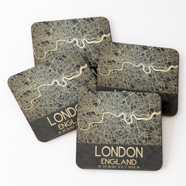Item preview, LONDON GOLD CITY MAP MONOCHROME designed and sold by lukas69graphic.