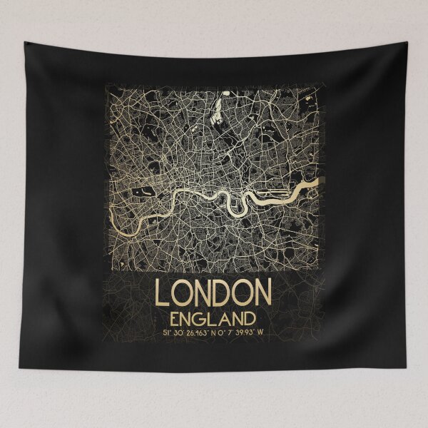 Item preview, LONDON GOLD CITY MAP MONOCHROME designed and sold by lukas69graphic.