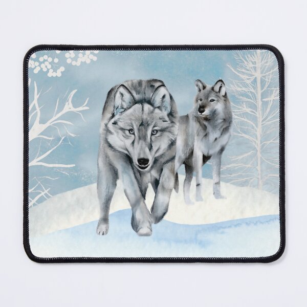 Item preview, Wolves in a White and Pastel Blue Winter Paradise designed and sold by Orianah.