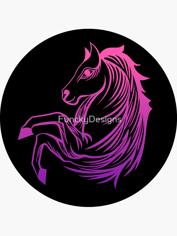"Colorful Dancing Pony Sticker" Sticker by FunckyDesigns Redbubble