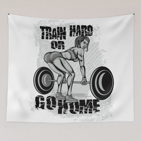Item preview, motivational fitness print with sexy girl designed and sold by amid999.