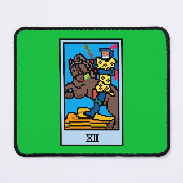 Item preview, Wait, is this pixel art tarot? Green - Minor Arcana 'Knight of Wands' (Design for T-shirt, stickers and other accessories) designed and sold by Pixel Waite.