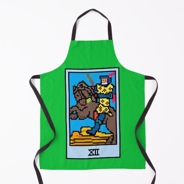 Item preview, Wait, is this pixel art tarot? Green - Minor Arcana 'Knight of Wands' (Design for T-shirt, stickers and other accessories) designed and sold by Pixel Waite.