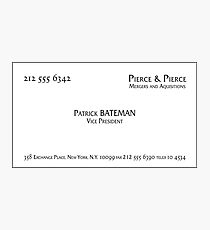 Patrick Bateman Business Card Photographic Print