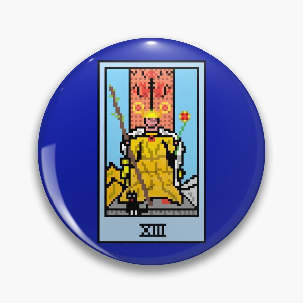 Item preview, Wait, is this pixel art tarot? Blue - Minor Arcana 'Queen of Wands' (Design for T-shirt, stickers and other accessories) designed and sold by Pixel Waite.