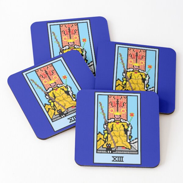 Item preview, Wait, is this pixel art tarot? Blue - Minor Arcana 'Queen of Wands' (Design for T-shirt, stickers and other accessories) designed and sold by Pixel Waite.
