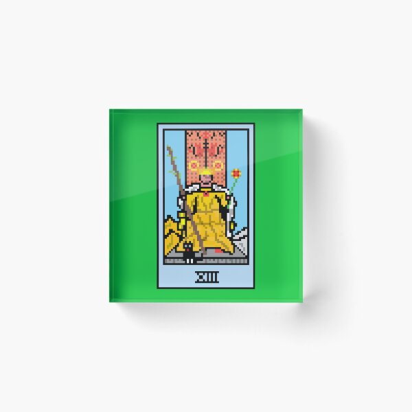 Item preview, Wait, is this pixel art tarot? Green - Minor Arcana 'Queen  of Wands' (Design for T-shirt, stickers and other accessories) designed and sold by Pixel Waite.