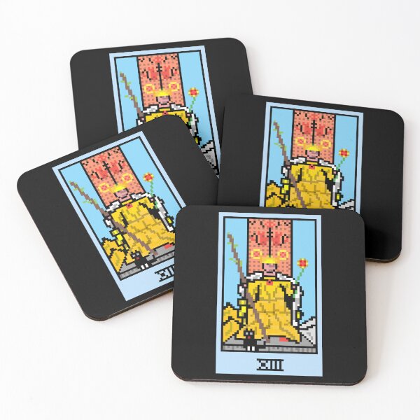 Item preview, Wait, is this pixel art tarot? Black - Minor Arcana 'Queen of Wands' (Design for T-shirt, stickers and other accessories) designed and sold by Pixel Waite.