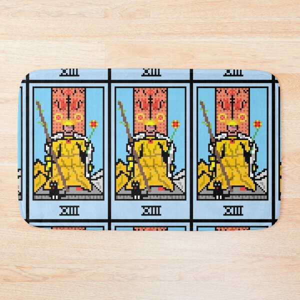 Item preview, Wait, is this pixel art tarot? Black - Minor Arcana 'Queen of Wands' (Design for T-shirt, stickers and other accessories) designed and sold by Pixel Waite.