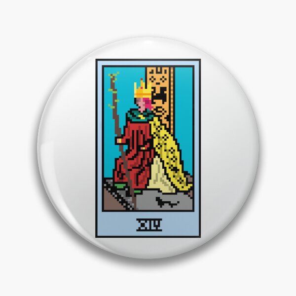 Item preview, Wait, is this pixel art tarot? White - Minor Arcana 'King of Wands' (Design for T-shirt, stickers and other accessories) designed and sold by Pixel Waite.