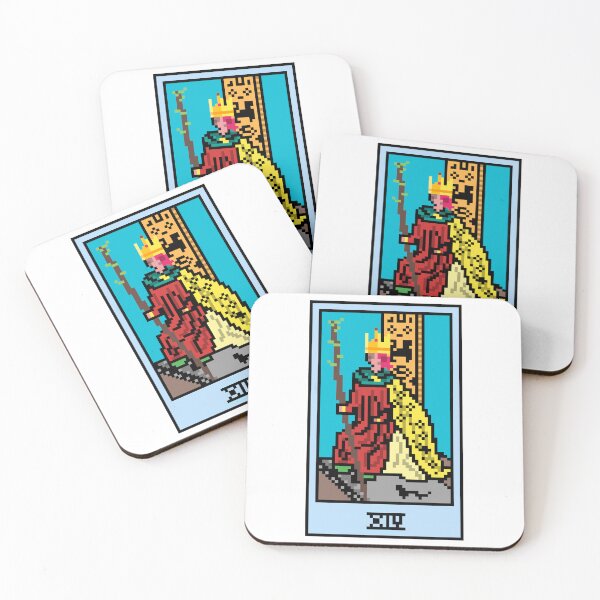 Item preview, Wait, is this pixel art tarot? White - Minor Arcana 'King of Wands' (Design for T-shirt, stickers and other accessories) designed and sold by Pixel Waite.