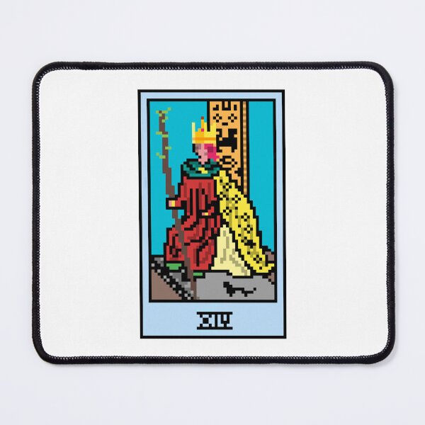 Item preview, Wait, is this pixel art tarot? White - Minor Arcana 'King of Wands' (Design for T-shirt, stickers and other accessories) designed and sold by Pixel Waite.