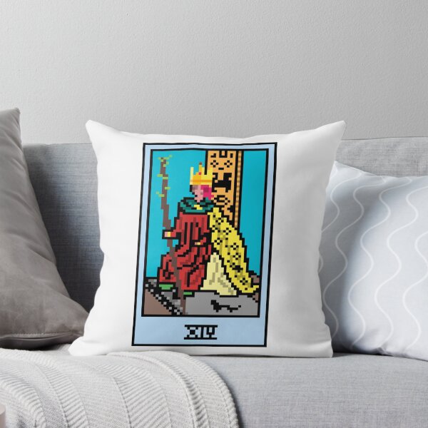 Item preview, Wait, is this pixel art tarot? White - Minor Arcana 'King of Wands' (Design for T-shirt, stickers and other accessories) designed and sold by Pixel Waite.