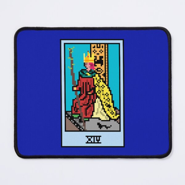 Item preview, Wait, is this pixel art tarot? Blue - Minor Arcana 'King of Wands' (Design for T-shirt, stickers and other accessories) designed and sold by Pixel Waite.