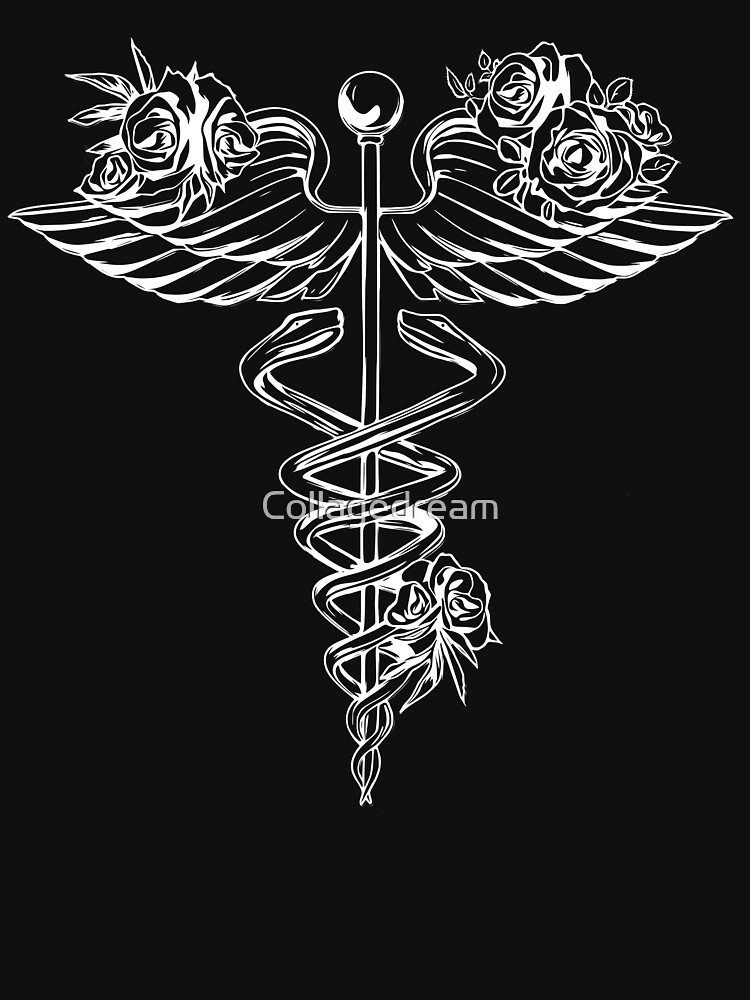 "Caduceus Art Medical, Medical Illustration Art, Floral Caduceus ...