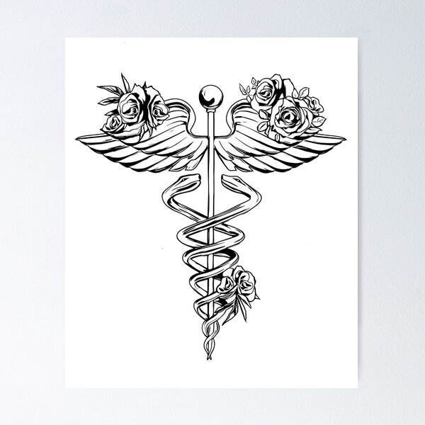 Caduceus Greek Sign Symbol Tattoo Artwork Medical Symbol Stock Vector by  ©Morphart 4763156