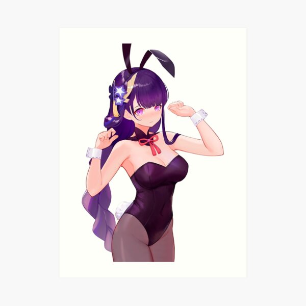 Sexy Bunny Raiden Shogun Genshin Impact Girls Art Print By Hidoyatarg Redbubble