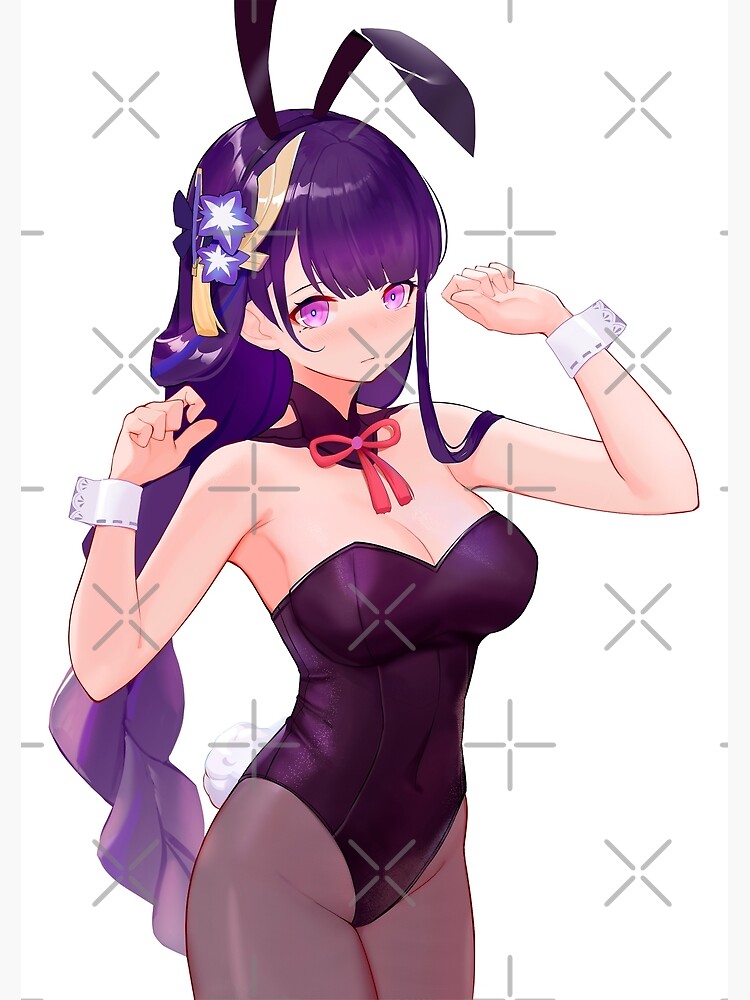 Sexy Bunny Raiden Shogun Genshin Impact Girls Poster By Hidoyatarg Redbubble 