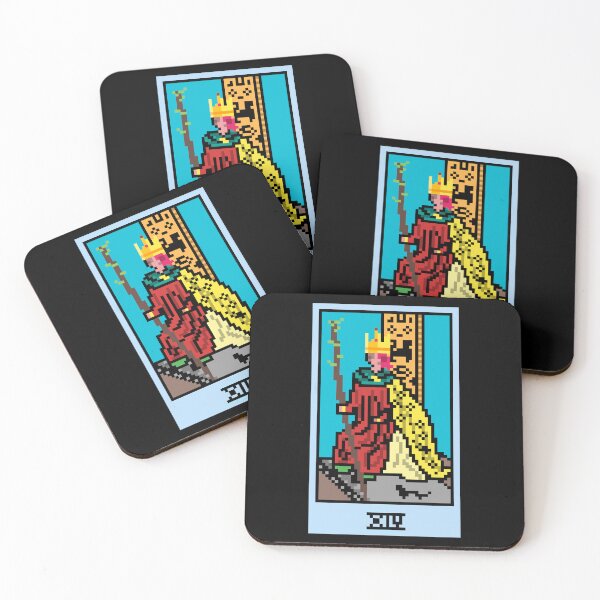 Item preview, Wait, is this pixel art tarot? Black - Minor Arcana 'King of Wands' (Design for T-shirt, stickers and other accessories) designed and sold by Pixel Waite.