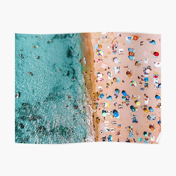 "Ocean Waves Art Print, Aerial Beach Ocean Print, Summer Vibes Home