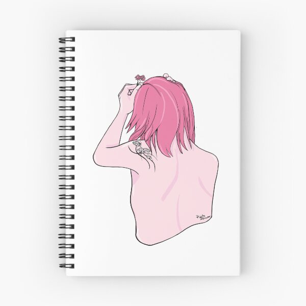 Item preview, Chica de cabello rosa poniendo flores rosas en su cabello designed and sold by PufflesPower.