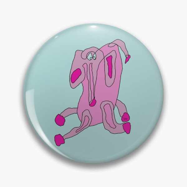 Item preview, Pink elephant, unrolled line (blue green background) designed and sold by MentaLee.