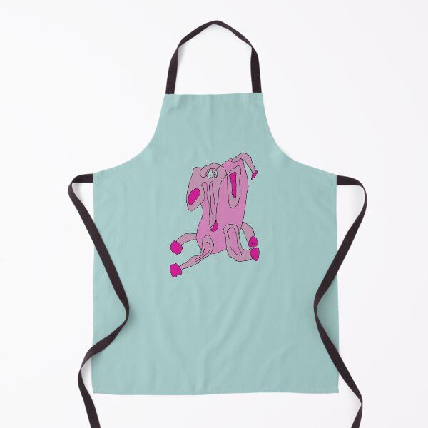 Item preview, Pink elephant, unrolled line (blue green background) designed and sold by MentaLee.