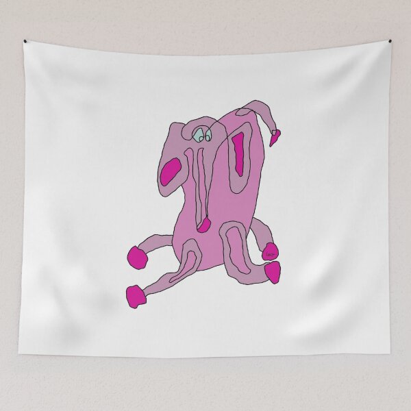 Item preview, Pink Elephant, unrolled line (white background) designed and sold by MentaLee.
