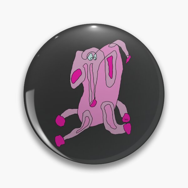 Item preview, Pink elephant, unrolled line (black background) designed and sold by MentaLee.