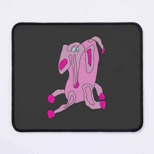 Item preview, Pink elephant, unrolled line (black background) designed and sold by MentaLee.