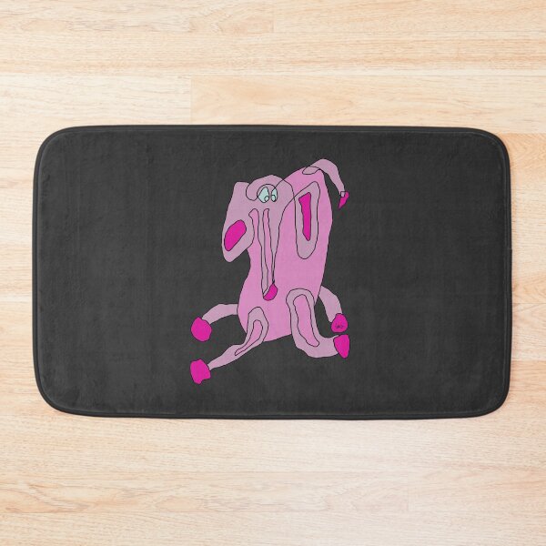 Item preview, Pink elephant, unrolled line (black background) designed and sold by MentaLee.